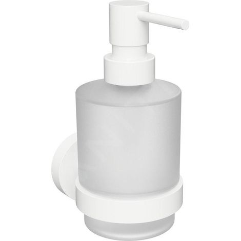 Sapho X-Round - Distributeur de savon avec support, verre dépoli / blanc XR103W (1/3)