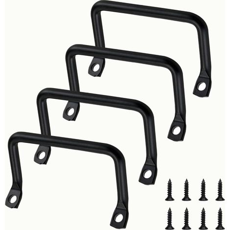 BEBUSINGOTO 4er-Set mattschwarze Schrankgriffe für Schneidebretter, für Serviertabletts aus Metall, Obsttabletts, Schubladen (1/5)
