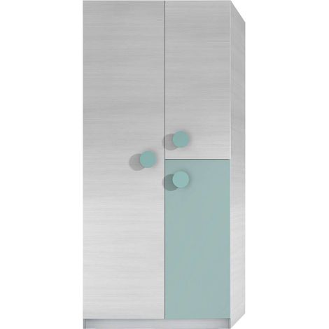 Armario ropero Violeta 3 puertas abatibles acabado blanco/verde acqua 200 cm(alto) 90 cm(ancho) 52 cm(fondo) (1/5)