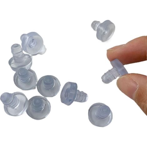 20x Support protecteur de plaques en verre miroir pivotant caoutchouc transparent à enfoncer Tablette Plateau Etagère Vitre Meuble Table Chevet Tampon Pare chocs Coussinet Protection