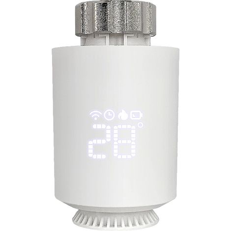 Termostato digitale intelligente per radiatore, valvola programmabile, regolatore di temperatura della testa termostatica, riscaldamento aggiuntivo per ambiente per kit TRV, colore bianco (1/4)