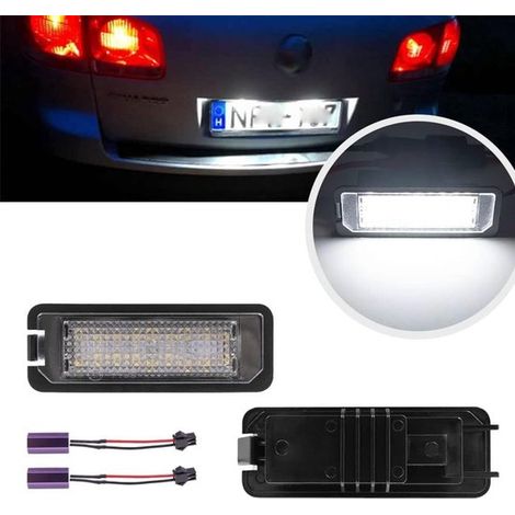 Kit d'éclairage de plaque d'immatriculation à LED compatible avec VW Volkswagen Golf 4, Golf 5, Golf 6, Golf 7, GTI, GTD, R, R32, R20, R Line, Bora, Eos, Lupo, Beetle (1/4)