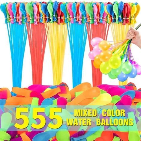 (Colorati) 555 Palloncini d'acqua, auto-riempienti, bombe d'acqua senza nodo, bombe d'acqua colorate a riempimento rapido per feste estive all'aperto (1/4)