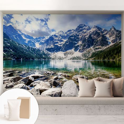 Tapete Vliestapete mit Kleber- abwaschbar - Raumgestaltung Schlafzimmer Wohnzimmer Tapete Berglandschaft 208x146 cm (1/5)