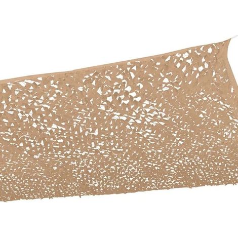 Toile d'ombrage ajourée jaune 150D  Design camouflage  Dimensions 3x4m  Imperméable et anti-oxydation  Installation facile (1/5)
