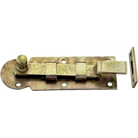Catenaccio piegato 80 x 25 mm. - zincato giallo