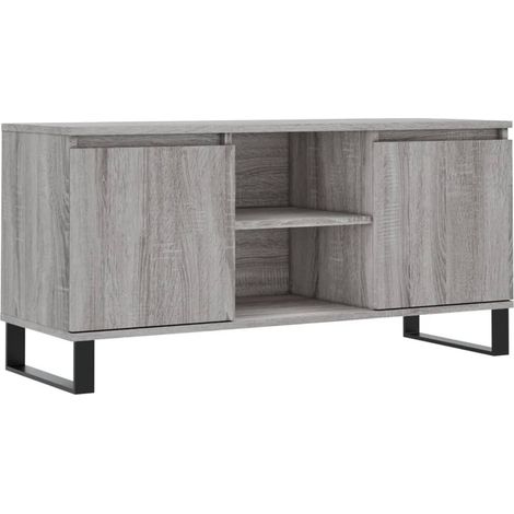 Mueble de TV madera de ingeniería gris Sonoma 104x35x50 cm vidaXL (1/5)