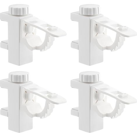 4 pièces De Pince Porte-Rideaux,Barre Transversale Réglable,Tringle à Rideaux en Plastique,Tringle Rideaux Sans Percage,Attache Rideau Sans Percage,Supports Pour Tringles à Rideaux (1/5)
