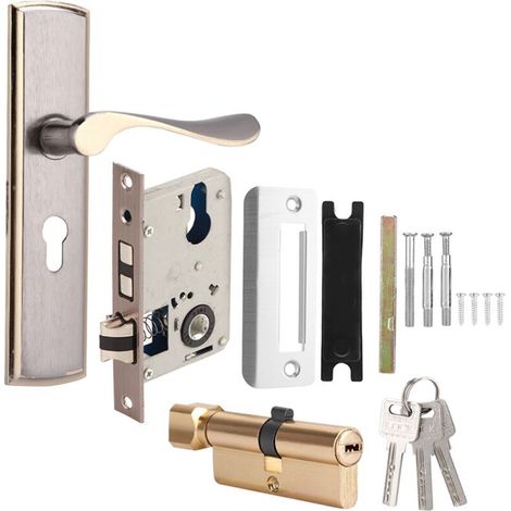 Serrure de porte en aluminium durable pour la sécurité de la maison, chambre à coucher intérieure, salon (1/5)