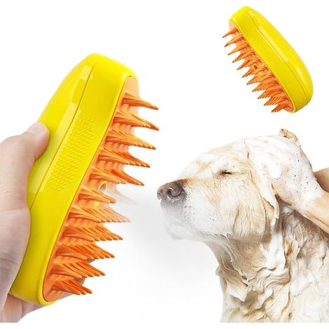 Brosse à vapeur multifonctionnelle 4 en 1 pour chat, brosse à vapeur autonettoyante pour massage pour enlever les poils emmêlés et lâches (1/5)