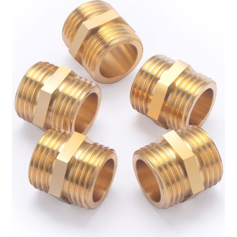 Noyon & Thiebault – Mamelon laiton double mâle 1/2' (15x21) – Raccord pour installations d'eau potable et chauffage – Pression 10 bar – Température 5°C à 90°C - 189-15S5