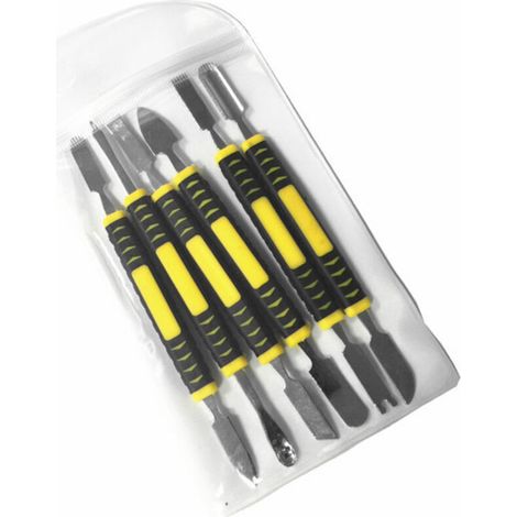 Kit de herramientas para reparación de teléfonos móviles, palanca de apertura, palanca de doble extremo, herramientas manuales de metal, espátula doméstica, juego de 6 piezas