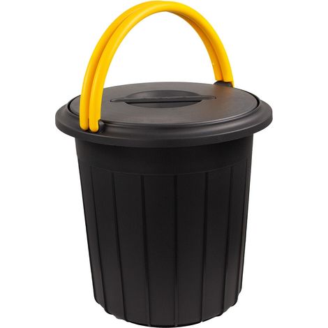 Eco solution - afvalemmer met deksel 25l - giallo