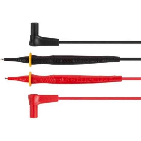 JEU DE CORDONS DE MESURE EN PVC - CAT III 600 V - 12 A - 18 AWG - LONGUEUR 70 CM TLM73 (1/2)