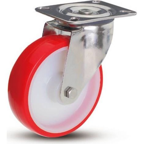 RUOTA SUPPORTO IN ACCIAIO INOX IN POLIAMMIDE NYLON RUOTE GIREVOLI FRENO FISSE - RUOTA GIREVOLE Ø125 (1/4)