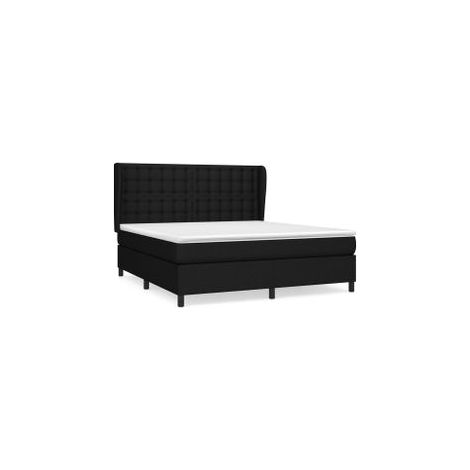 Sommier à lattes de lit avec matelas Noir 180x200 Tissu (1/5)