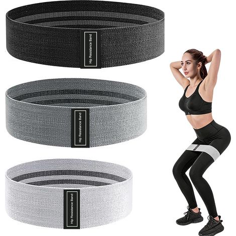 Elastique Musculation, Bandes Elastiques de Fitness Antidérapantes en Tissu, 3 Niveaux de Résistance pour Yoga, Fessiers et Autres Sports et Sac de Rangement (1/5)