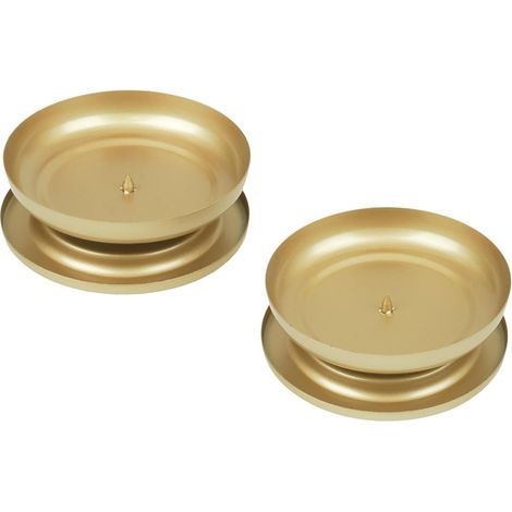 JSSEVN-2 Portavelas dorado, soporte de hierro para velas, portavelas con punta de 1 cm, portavelas para velas cilíndricas y de té, decoración para centro de mesa (1/5)