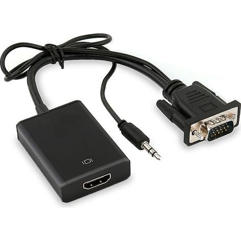 Câble Adaptateur Convertisseur VGA mâle Vers HDMI Femelle Sortie 1080 P HD+Audio TV AV HDTV-LIAIKI