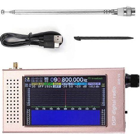 Récepteur radioamateur DSP SDR V6 avec écran IPS de 4,3 pouces, compatible MW, SSB et CW, pour les communications radioamateurs. (1/5)