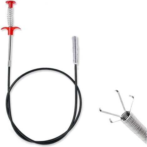 BUNTHAUS (Noir) Déboucheur de canalisation Flexible et Puissant, 90 cm Déboucheur d'évier Déboucheur d'évier Serpent Grabber Spring Drain Hair Remover Outil pour évier de Cuisine, Salle de Bain, Toile (1/5)