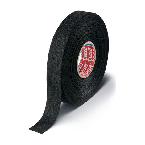 Gewebtes Stoffband mit Flor 15 m x 9 mm, schwarzes Schalldämmband, Vliesband, Gummiband