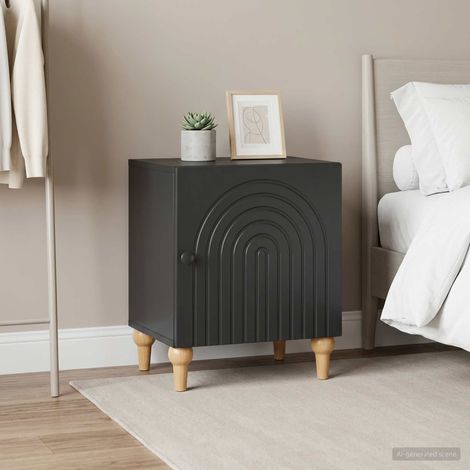 vidaXL Bedside Cabinet 2 pcs Black 43 x 34.5 x 50 cm Engineered Wood (1/5)