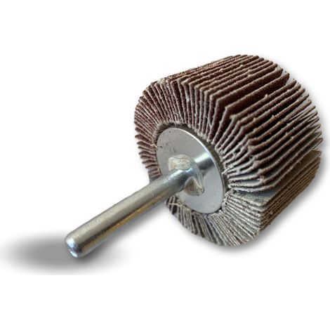 Roue abrasive de polissage satinage sur tige Lamelles toile tissu abrasif au corindon - A l'unité - Ø 50 - Gr. 120 (1/5)