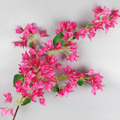 Bougainvillée artificielle décorative d'intérieur rose-rouge de 120 cm, décoration de mariage, bougainvillée artificielle à hautes branches, fleur de décoration de sol d'hôtel. (1/5)