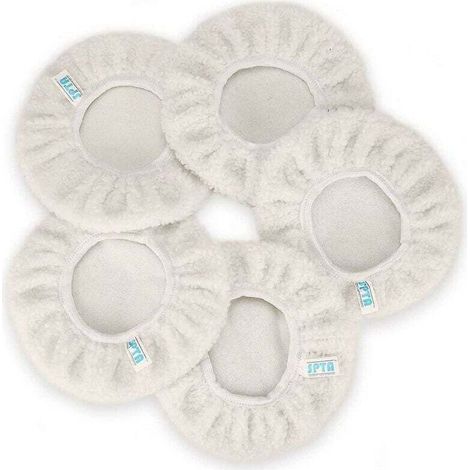 Almohadillas de pulido, 5 piezas (230-250 mm) Almohadillas de pulido para coches eléctricos Almohadillas de cera para la mayoría de pulidoras de coches-Crezuo