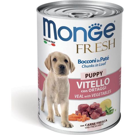 Paté de ternera fresca Monge Puppy con verduras 400g