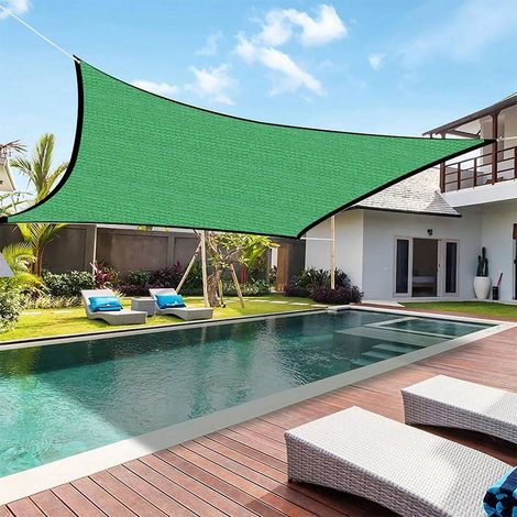 Voile d'ombrage rectangulaire 3x4m en tissu respirant, protection UV pour terrasse, jardin et pelouse. (1/5)