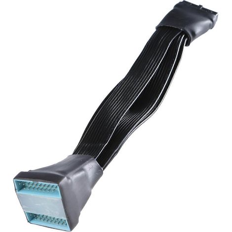 Adaptateur rapide USB 3.0 19/20 broches pour carte mère, femelle vers mâle, 15 cm, facile à installer, convient pour le panneau avant de l'ordinateur. (1/5)