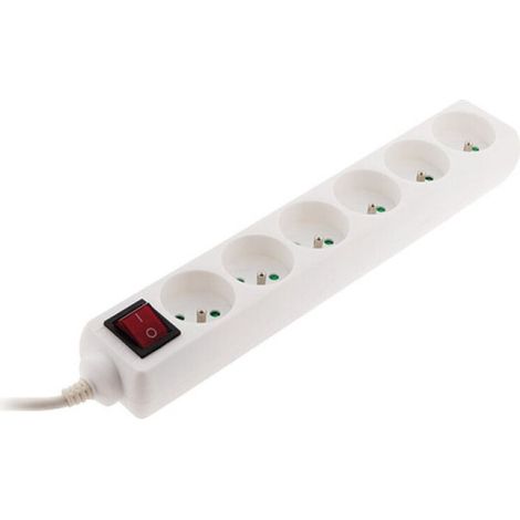 – Multiprise 6 prises 16A 2P+T – Câble 1m – Puissance 3680W – Interrupteur à voyant – Protection enfant intégrée