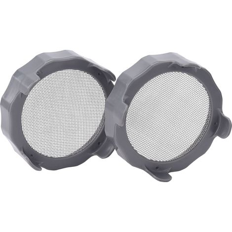Set bestehend aus 6 grauen Stahl-Keimdeckeln (4x) + grauen Wasserauffangschalen (2x) für 86-mm-Weithals-Einmachgläser (1/5)