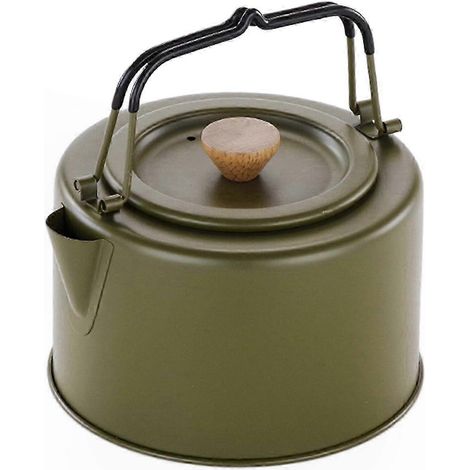 Bouilloire de camping légère en acier inoxydable pour la randonnée - Théière et cafetière portable 1L1L (1/5)