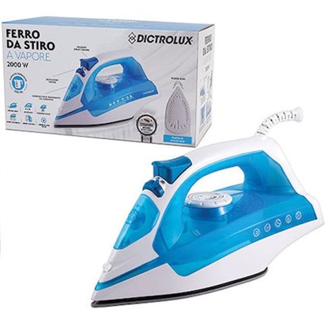 TrAdE Shop Traesio - Ferro Da Stiro 2000w Elettrico A Vapore Piastra In Acciaio Inox Con Ugello Spray 250ml - (1/2)