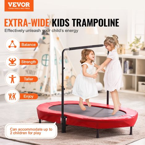 Mini trampoline pliable pour enfant, 1435 x 970 mm, fitness rebounder pour tout-petits avec poignée, cadeau d'anniversaire pour enf… (1/5)