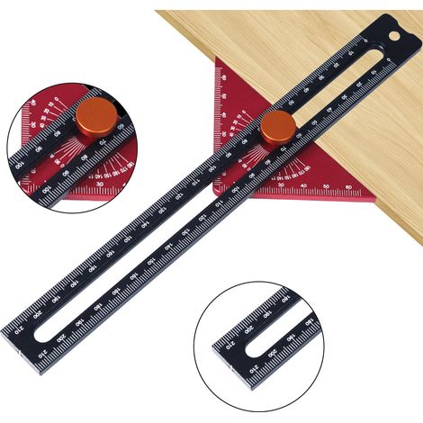 Règle de Traçage d'Angle 180° – Équerre Réglable en Aluminium – Outil de Mesure DIY pour Menuiserie (1/5)