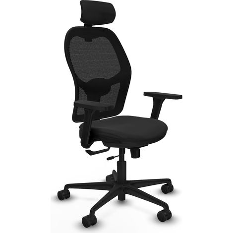 Chaise de bureau piqueras y crespo Jorquera noir ergonomique 120kg (1/2)