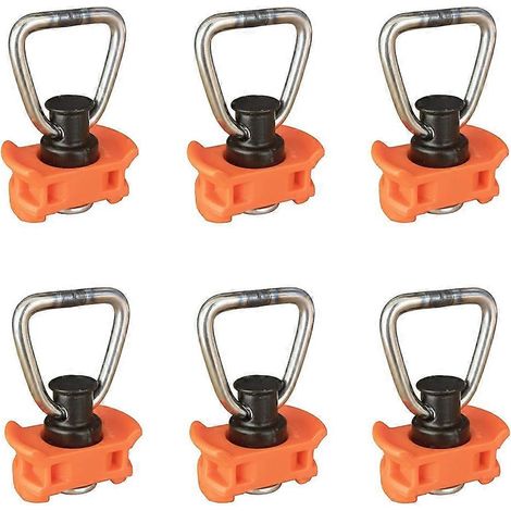 6er-Pack L-Schienen-Verbinder mit D-Ring für L-Schienen (Einzelbolzen)