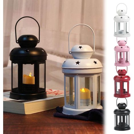 Lampe Étoile Creuse - Support Pour Bougie Aromathérapie - Décoration Rétro Intérieure Extérieure - Lot De 2 (1/5)
