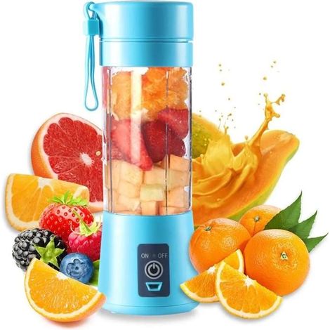 1 unité extracteur de jus portable, USB rechargeable, mixeur smoothie 380 ml, pour fruits et légumes, idéal bureau/voyage (1/5)