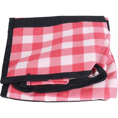 Sac de Rangement PVC avec Fermeture Éclair, Organisateur Antipoussière pour Voyage et Maison, Poignées Renforcées, Motif Quadrillé Rouge (1/5)