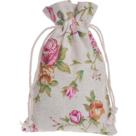 Pack of 50 Linen Burlap Bags, Small Fabric Bags Cotton Sachet 10 x 14cm Burlap Bag Fabric Pouch Drawstring Bag
