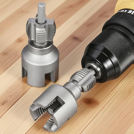 Outil de filetage de tuyau intérieur et extérieur 2 en 1 – Taraud pour tuyaux PVC/PPR, filetage anti-fuite 1/2" et 3/4", acier au carbone, outil d'enfilage externe interne de tuyau (1/5)