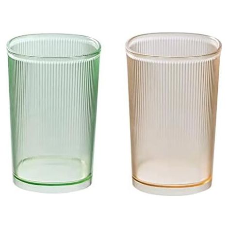 7x10.5cm Set of 2 Unbreakable Glasses, Bathroom Tumblers, Plastic Toothbrush Holder, Bathroom Tumblers, Makeup Brush Holder, Set of 2 Reusable Drinking Glasses.