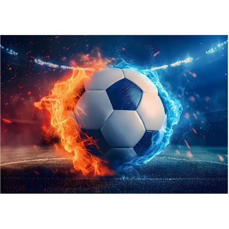Papier peint panoramique 3D football pour enfants, décoration murale pour chambre – 300 x 210 cm Wallarena (1/4)