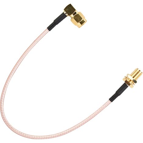 Câble coaxial RF SMA, connecteur SMA femelle vers connecteur SMA mâle coudé, 20 cm (1/5)