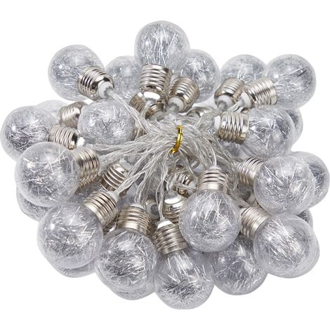 Guirlande Lumineuse - Boule Cristal - Alimentation USB ou Piles - Étanche IP43 - Pour Intérieur Extérieur Jardin Noël - 600 cm (1/5)